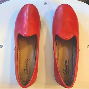 New unworn Charix red leather flats size 41 (US 9.5-10) made in Turkey MSRP $165